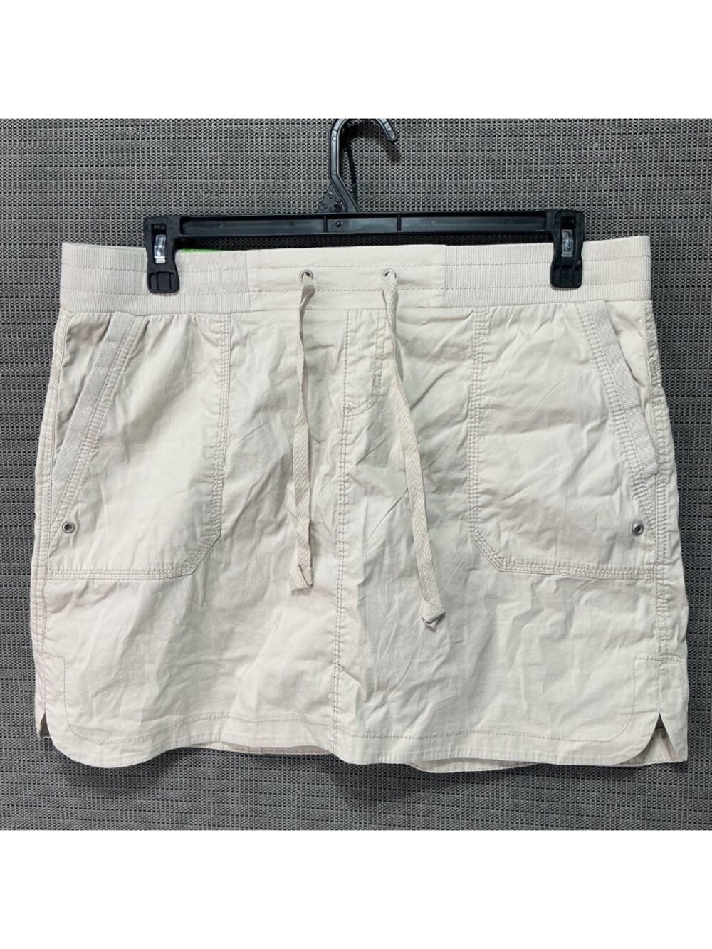 Poplin Skort & Rib Knit Waist Khakis & Company Size 10 Sand Color Inner Shorts